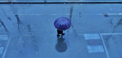 walking in the rain